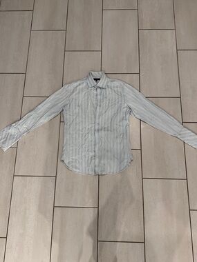 Ted Baker London Light Blue & White Striped Dress Shirt